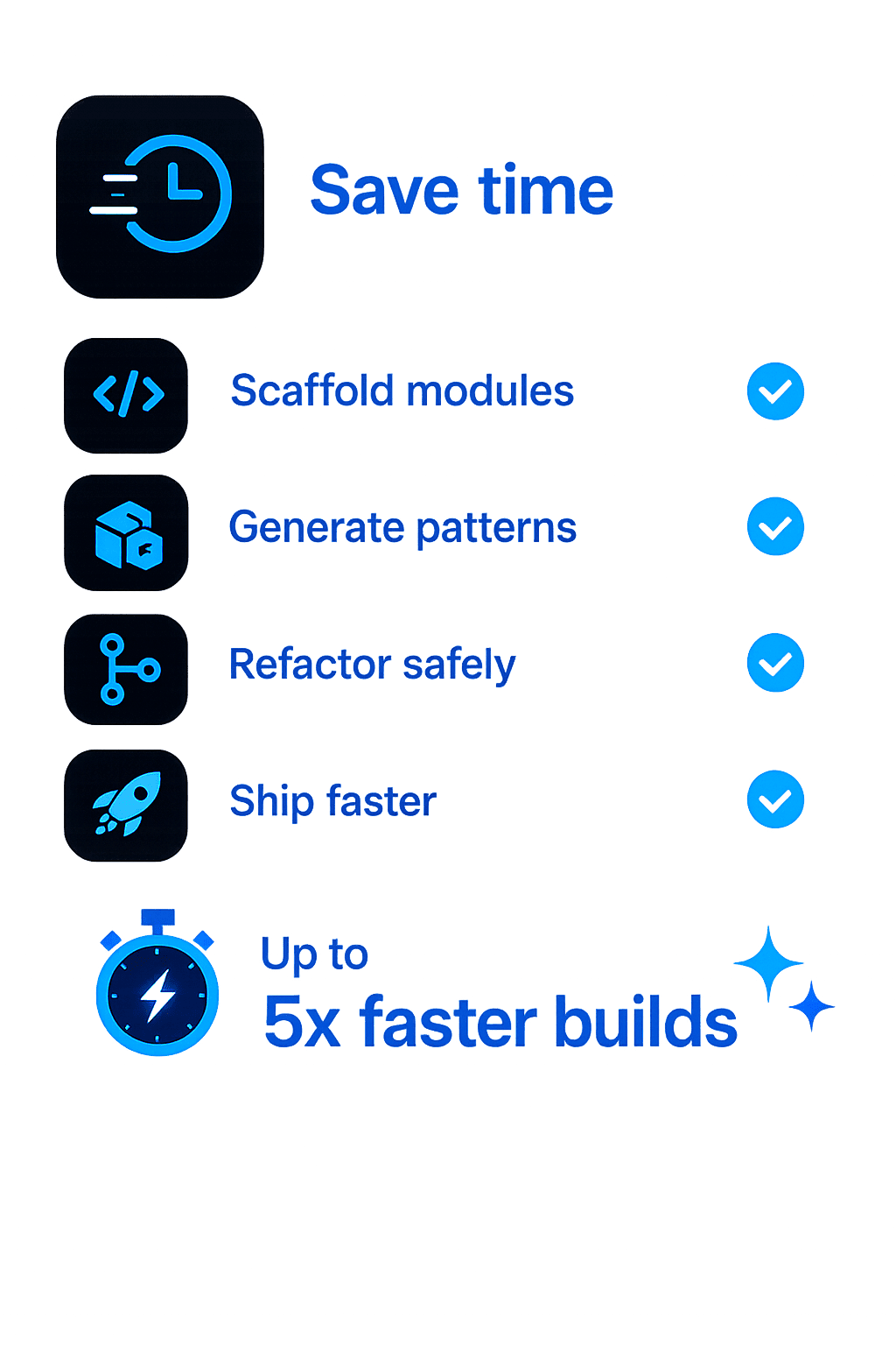 Save time outcome card showing setup tasks completed