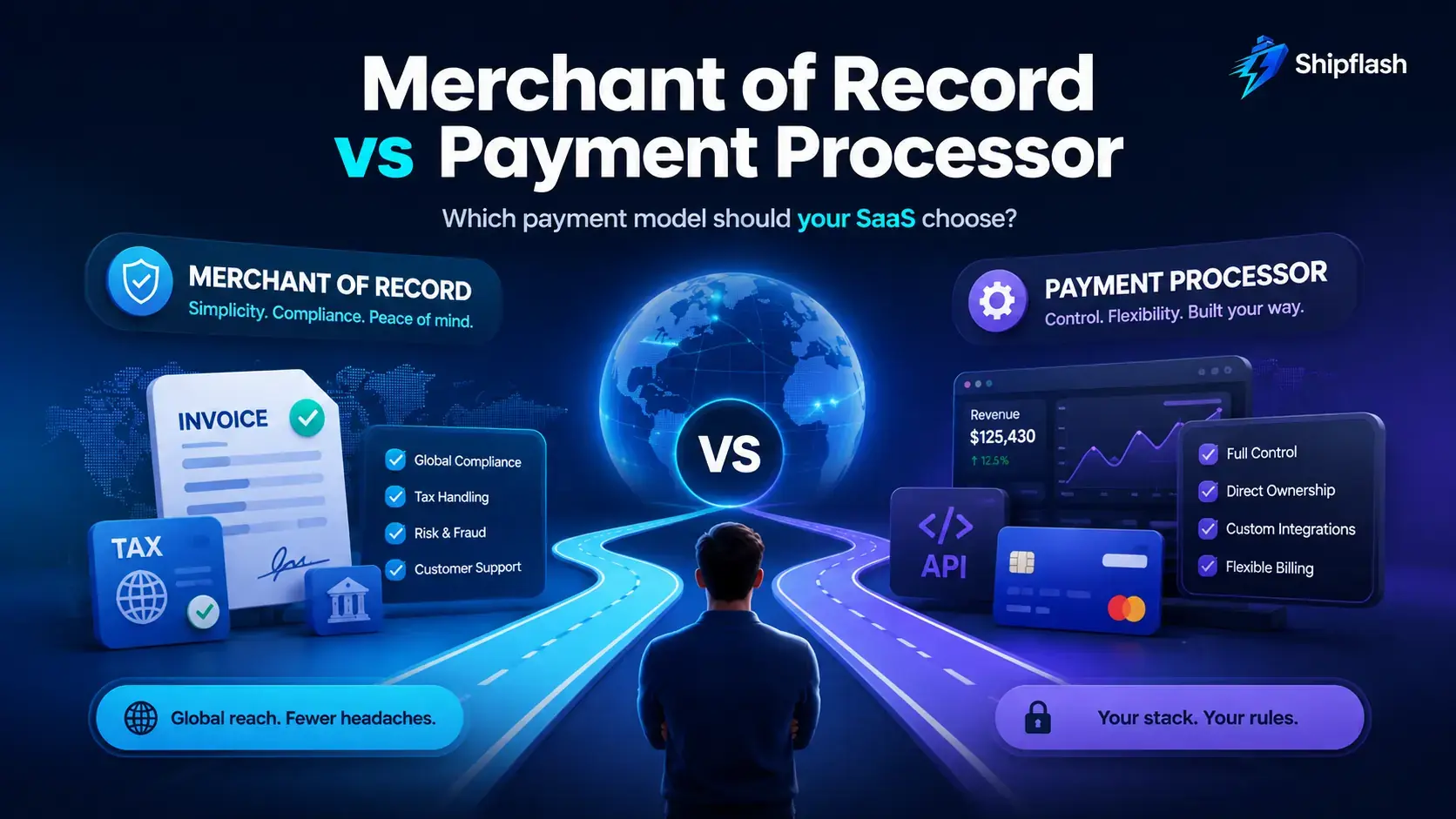 Global SaaS founder choosing between a merchant of record and a payment processor